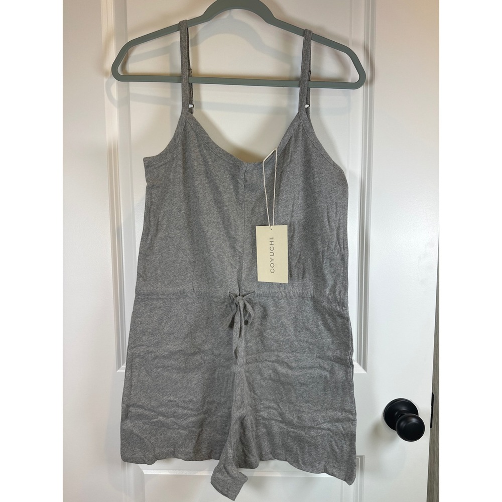 Coyuchi Solstice Organic Cotton Short Romper Gray Heather Small NWT